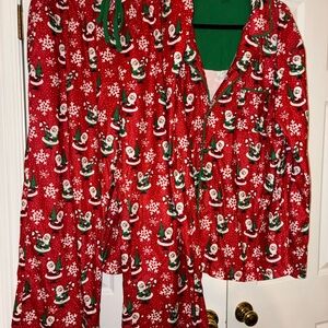 munki munki Red and Green Snowman Pajama Set
